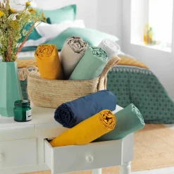 Drap housse coton bio (140 x 190 cm) Biolina Bleu nuit