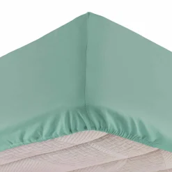Drap housse coton lavé (140 x 190 cm) Linette Vert sauge