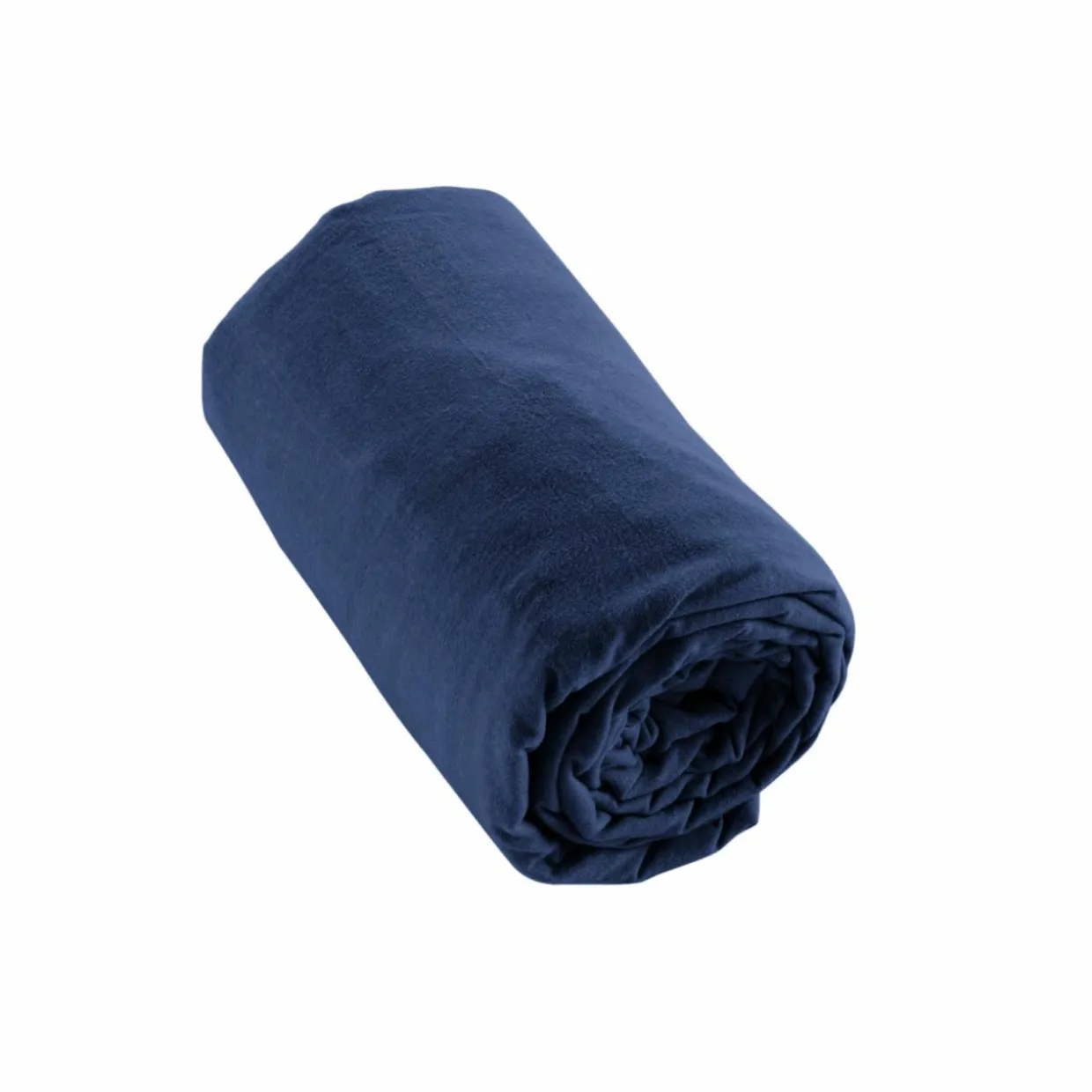 Drap housse flanelle de coton (180 x 200 cm) Nina Bleu nuit