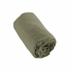 Drap housse flanelle de coton (180 x 200 cm) Nina Vert romarin