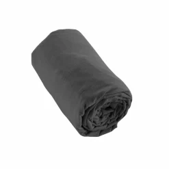 Drap housse flanelle de coton (140 x 190 cm) Théa Gris anthracite