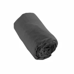 Drap housse flanelle de coton (160 x 200 cm) Nina Gris anthracite