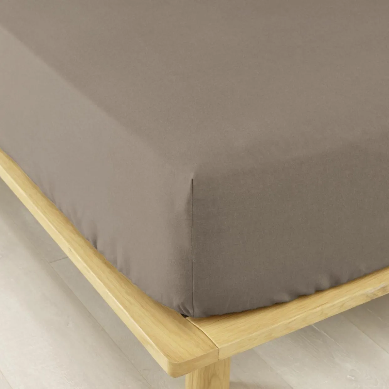 Drap housse flanelle de coton (140 x 200 cm) Nina Ficelle