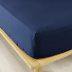 Drap housse flanelle de coton (140 x 200 cm) Nina Bleu nuit