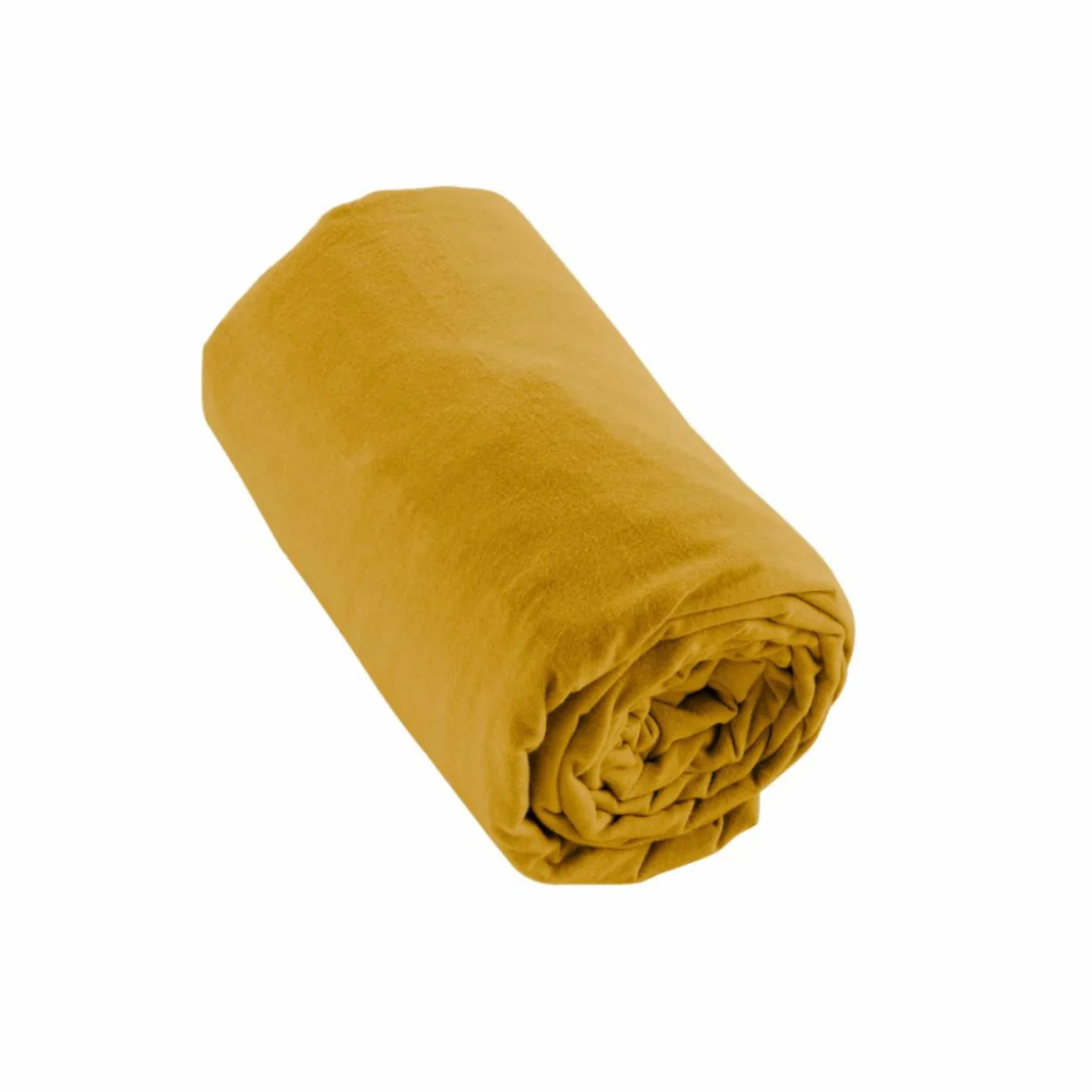 Drap housse flanelle de coton (140 x 200 cm) Nina Jaune ocre