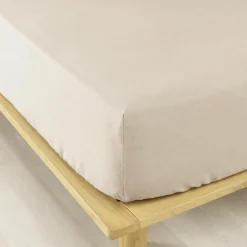 Drap housse flanelle de coton (90 x 190 cm) Nina Beige