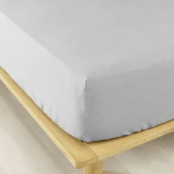 Drap housse flanelle de coton (90 x 190 cm) Théa Gris clair