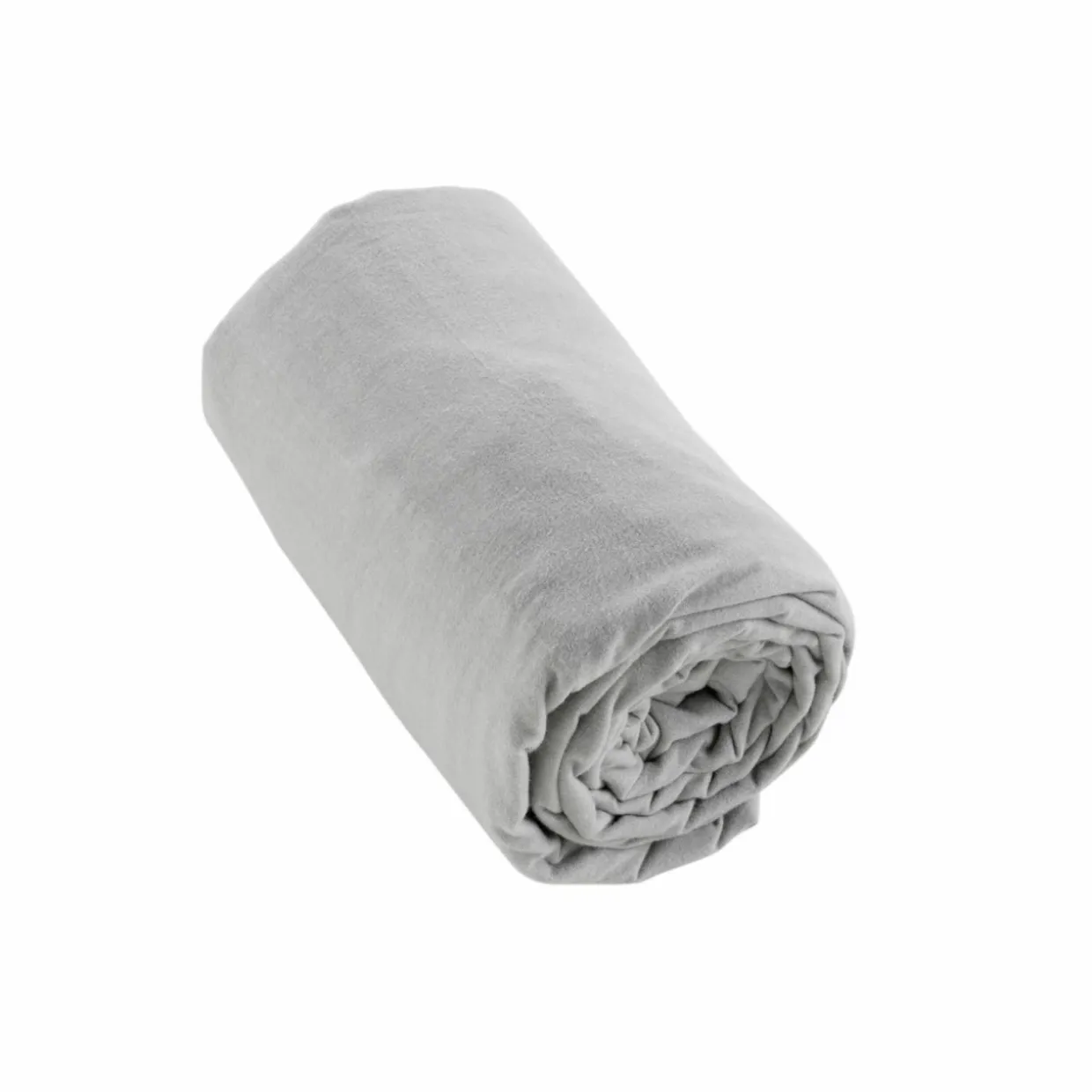 Drap housse flanelle de coton (140 x 200 cm) Nina Gris clair