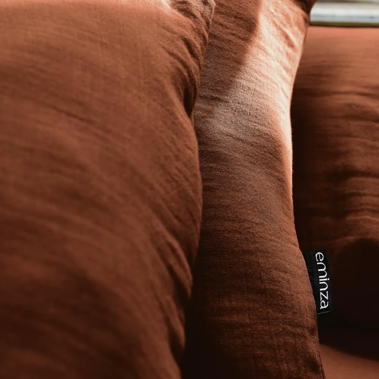 Drap housse gaze de coton (160 x 200 cm) Gaïa Terracotta