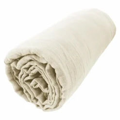 Drap housse gaze de coton (90 x 200 cm) Gaïa Beige pampa