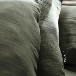 Drap housse gaze de coton (140 x 200 cm) Gaïa Vert romarin