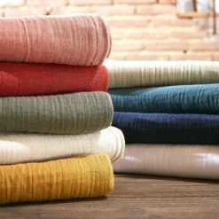 Drap housse gaze de coton (160 x 200 cm) Gaïa Vert eucalyptus