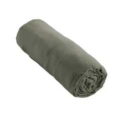 Drap housse gaze de coton (90 x 190 cm) Gaïa Vert romarin