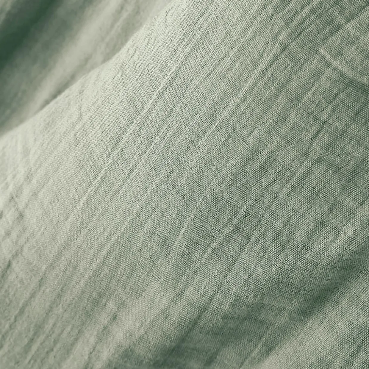 Drap housse gaze de coton (90 x 190 cm) Gaïa Vert eucalyptus