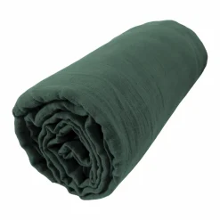 Drap housse gaze de coton (90 x 200 cm) Gaïa Vert sapin