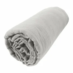 Drap housse gaze de coton (200 x 200 cm) Gaïa Gris nuage