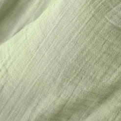 Drap housse gaze de coton (180 x 200 cm) Gaïa Vert tilleul
