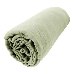 Drap housse gaze de coton (180 x 200 cm) Gaïa Vert tilleul