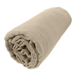 Drap housse gaze de coton (90 x 190 cm) Gaïa Ficelle