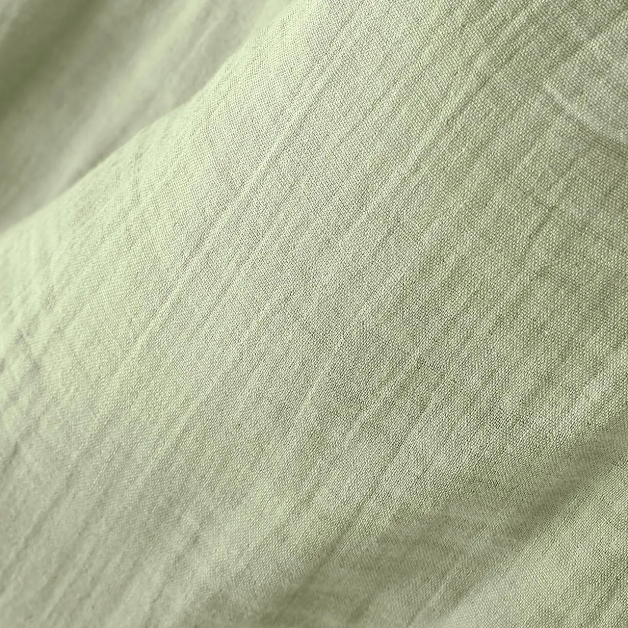Drap housse gaze de coton (200 x 200 cm) Gaïa Vert tilleul