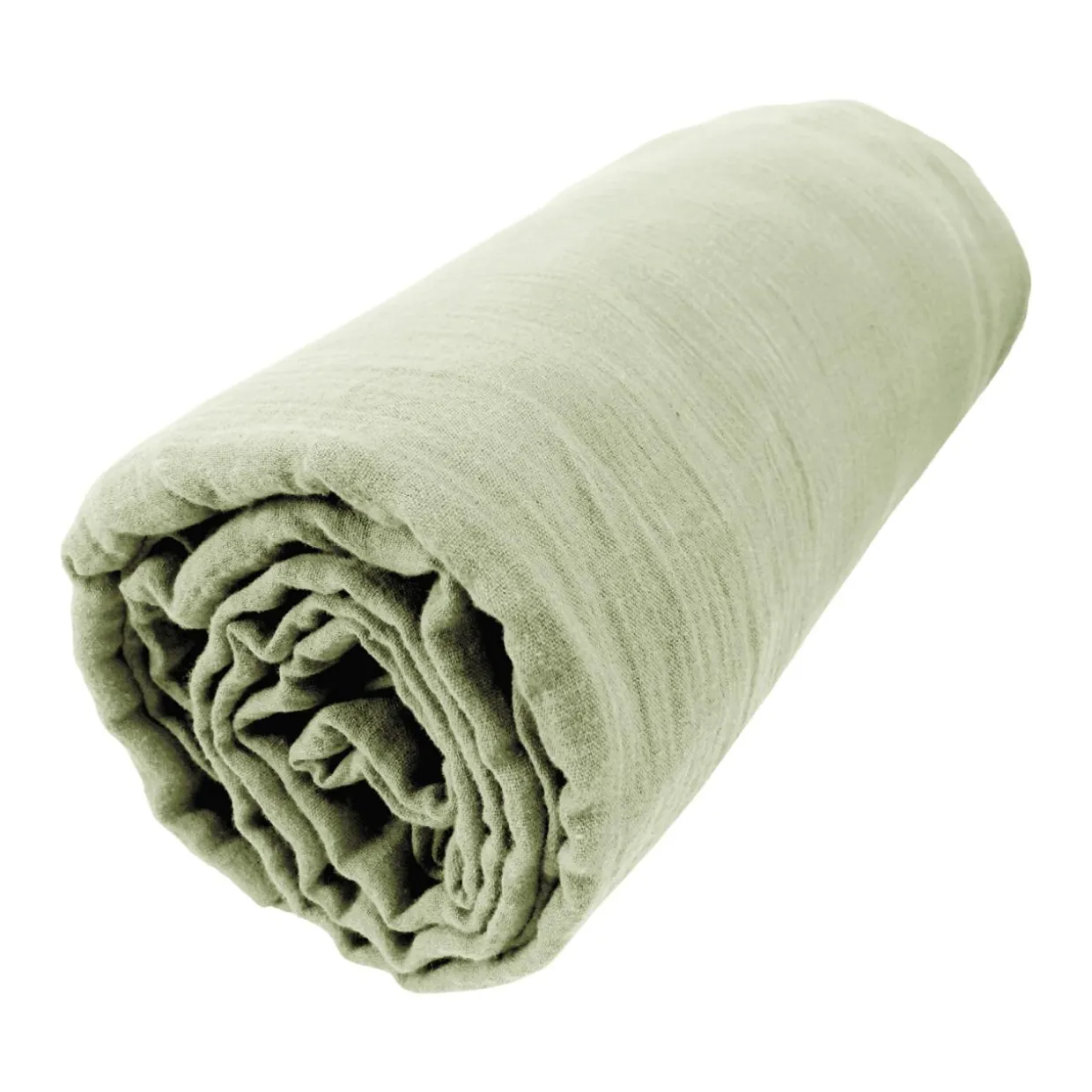 Drap housse gaze de coton (200 x 200 cm) Gaïa Vert tilleul