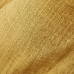 Drap housse gaze de coton (200 x 200 cm) Gaïa Jaune safran