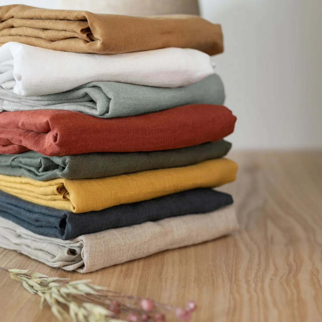 Drap housse lin lavé (160 x 200 cm) Louise Beige