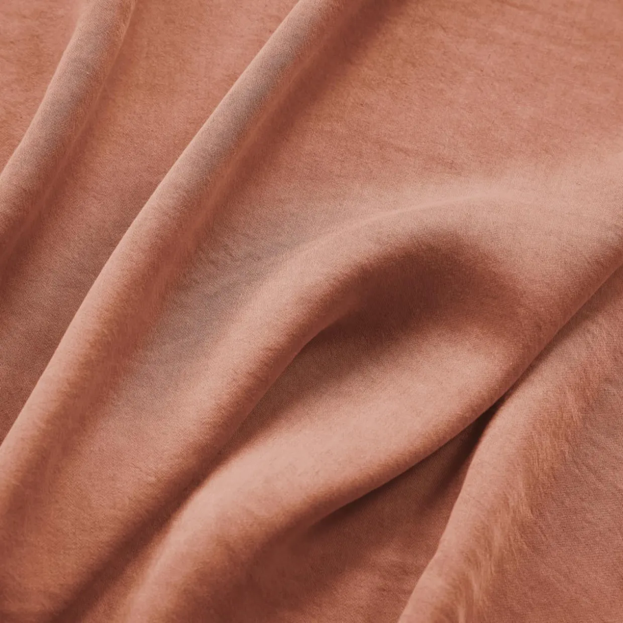 Drap housse lyocell Tencel™ lavé (140 x 200 cm) Olivia Terracotta