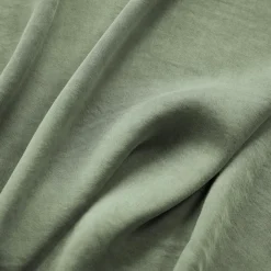 Drap housse lyocell Tencel™ lavé (200 x 200 cm) Olivia Vert romarin