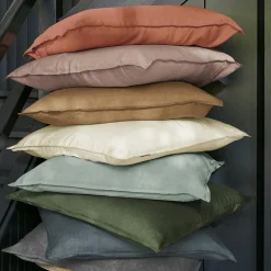 Drap housse lyocell Tencel™ lavé (140 x 190 cm) Olivia Bleu stone