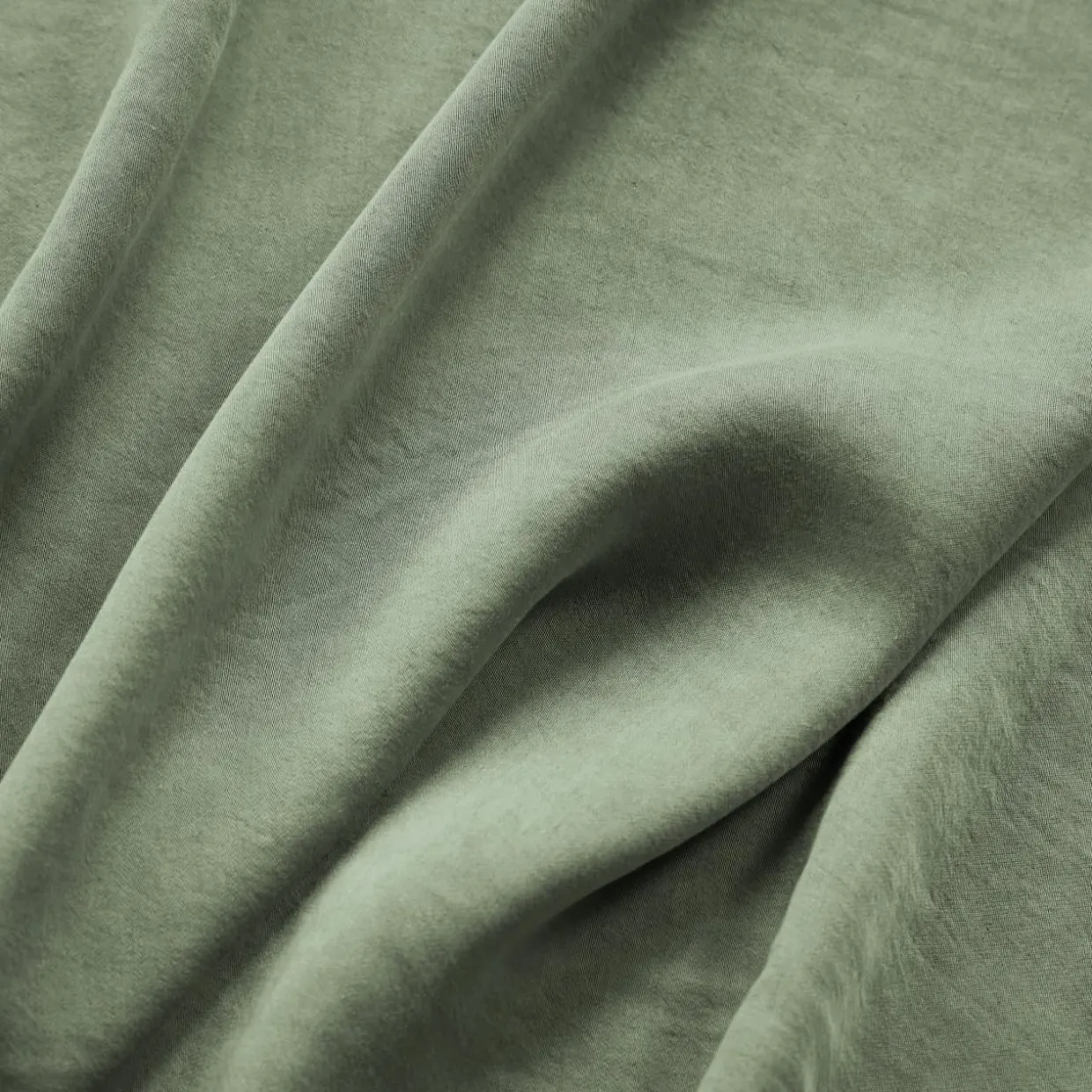 Drap housse lyocell Tencel™ lavé (90 x 200 cm) Olivia Vert romarin