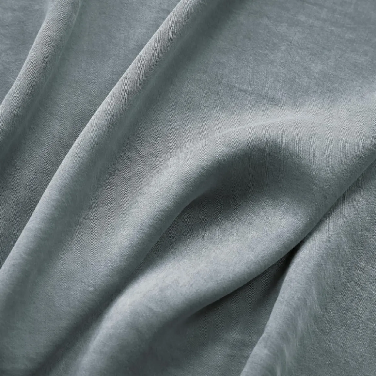 Drap housse lyocell Tencel™ lavé (180 x 200 cm) Olivia Bleu stone