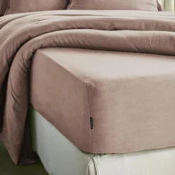 Drap housse lyocell Tencel™ lavé (90 x 190 cm) Olivia Rose blush