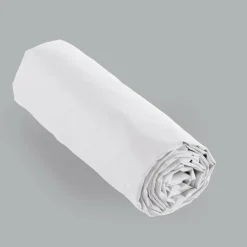 Drap housse percale de coton (160 x 200 cm) Cali Blanc