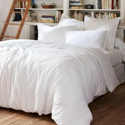 Drap housse percale de coton (200 x 200 cm) Cali Blanc
