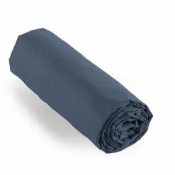 Drap housse percale de coton (160 x 200 cm) Cali Bleu marine