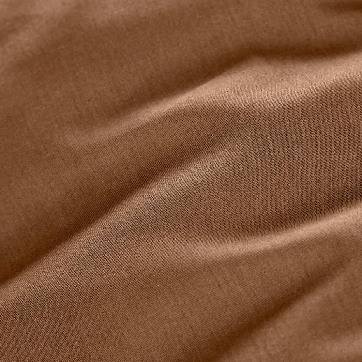 Drap housse percale de coton (160 x 200 cm) Cali Marron chocolat