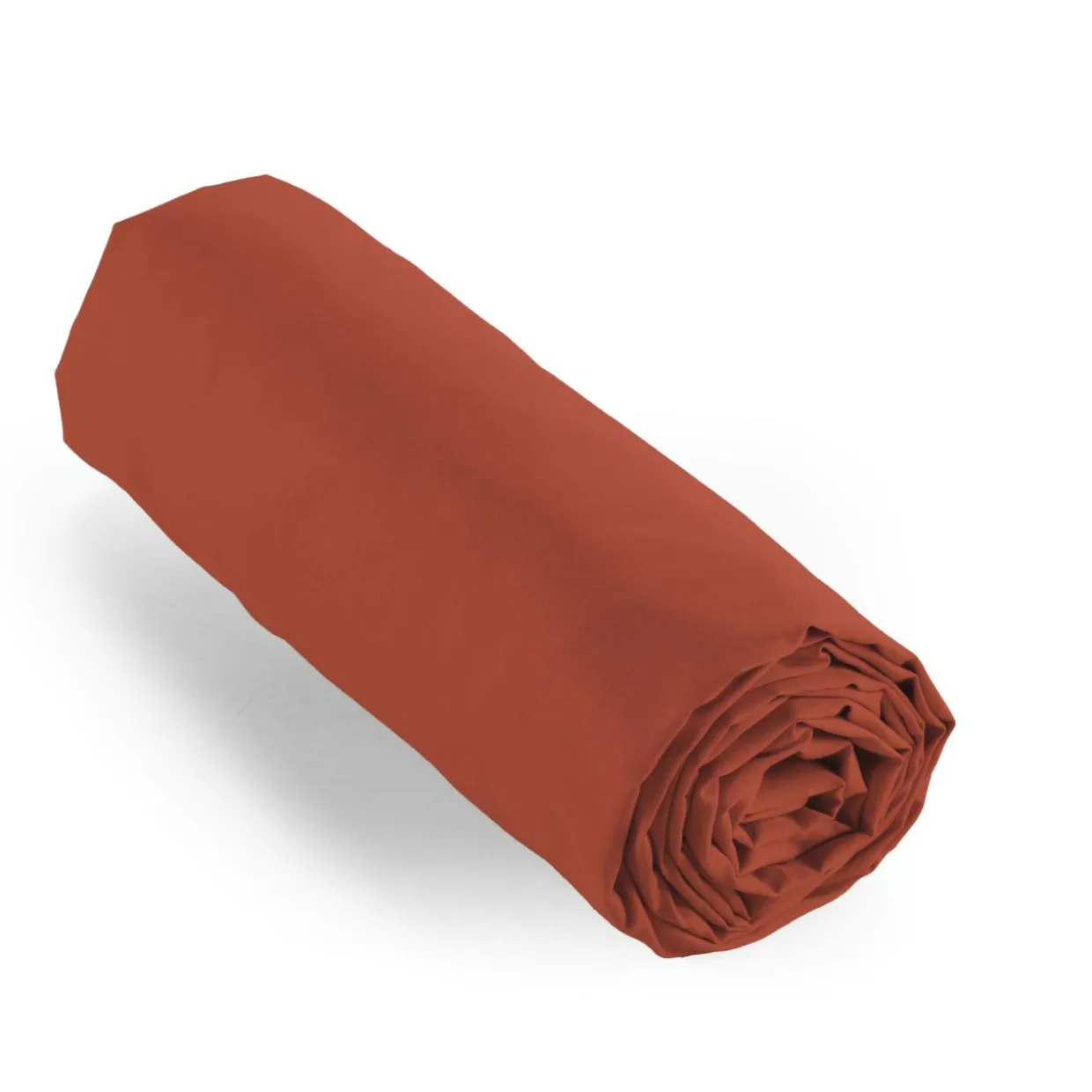 Drap housse percale de coton (200 x 200 cm) Cali Terracotta