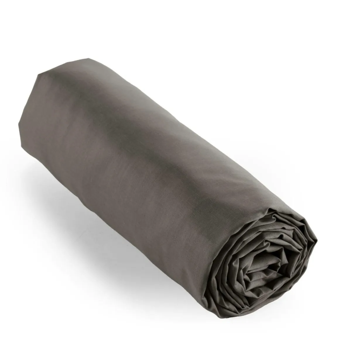 Drap housse percale de coton (140 x 190 cm) Cali Gris anthracite