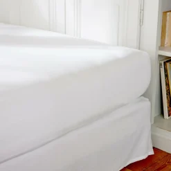 Drap housse percale de coton (180 x 200 cm) Cali Blanc