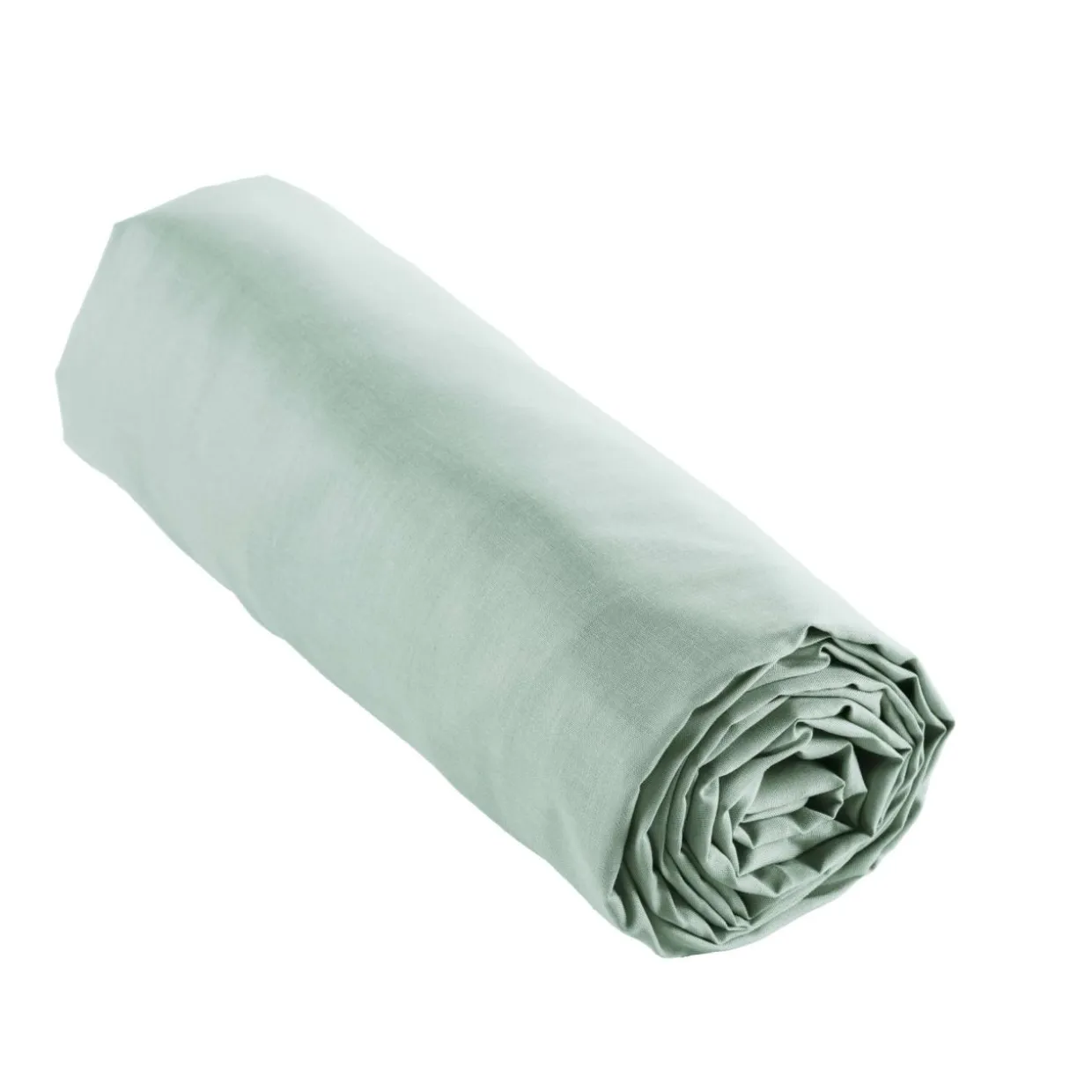 Drap housse percale de coton (90 x 190 cm) Cali Vert eucalyptus