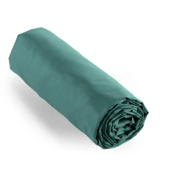 Drap housse percale de coton (200 x 200 cm) Cali Bleu canard