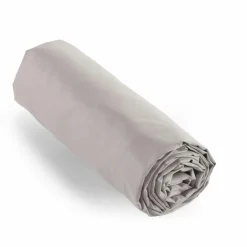 Drap housse percale de coton (200 x 200 cm) Cali Gris clair
