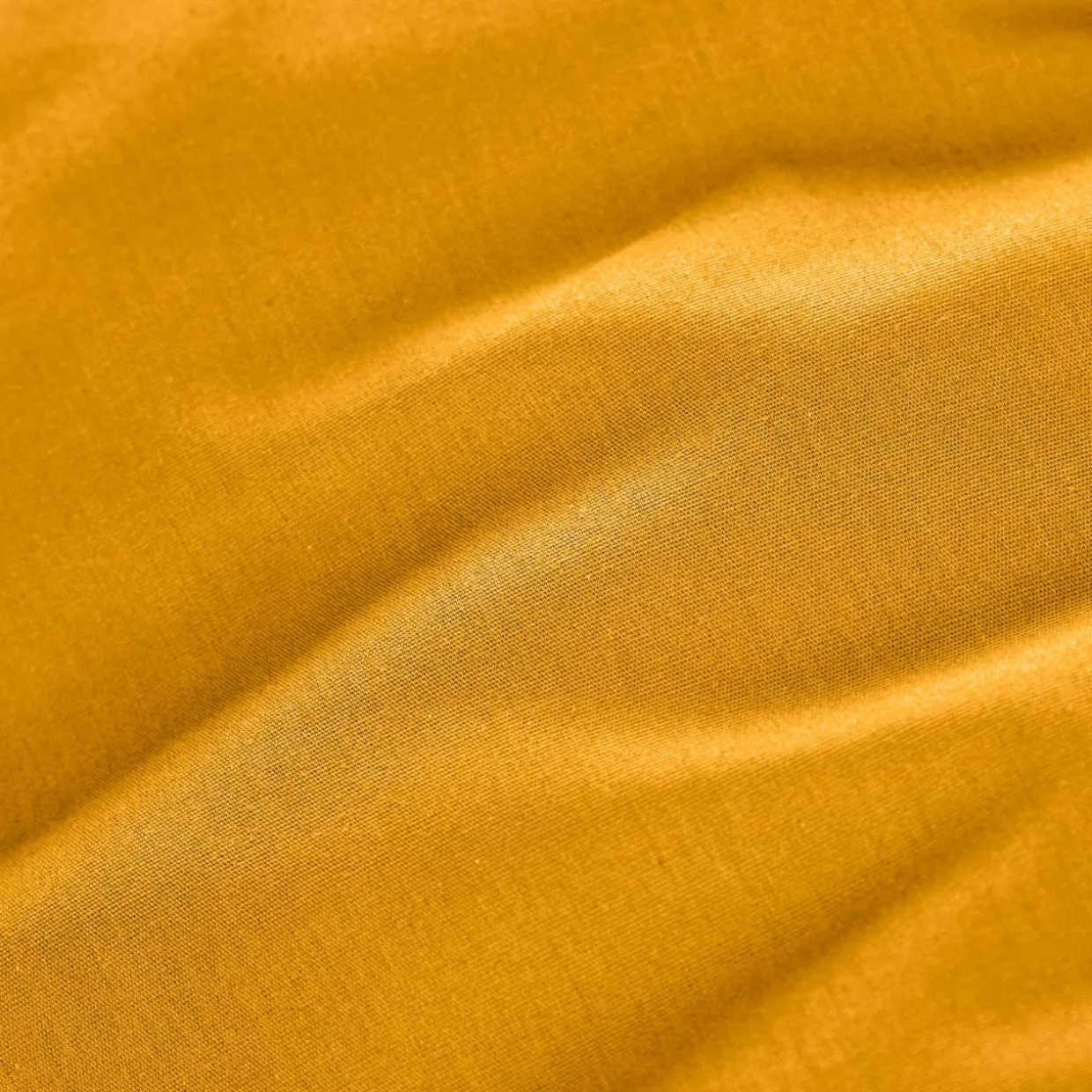 Drap housse percale de coton (140 x 200 cm) Cali Jaune moutarde