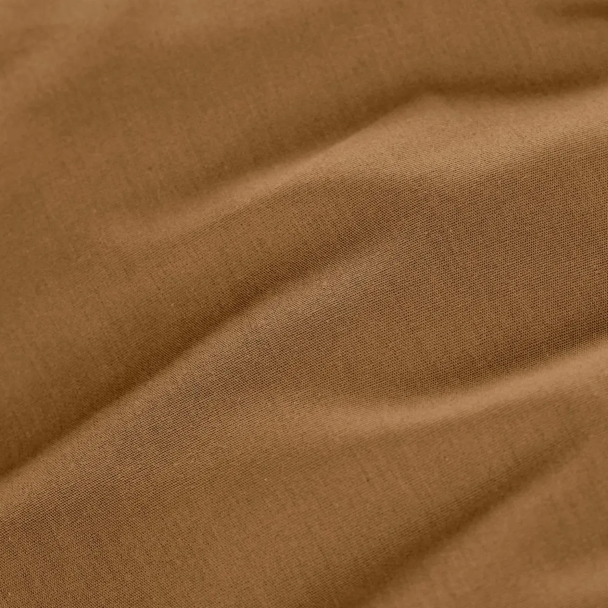 Drap housse percale de coton (180 x 200 cm) Cali Camel