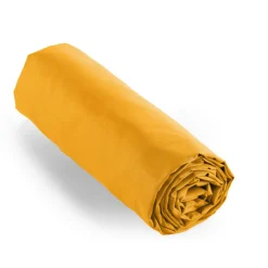Drap housse percale de coton (90 x 200 cm) Cali Jaune moutarde