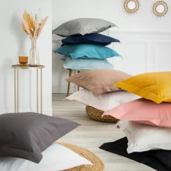 Drap housse percale de coton (90 x 200 cm) Cali Noir