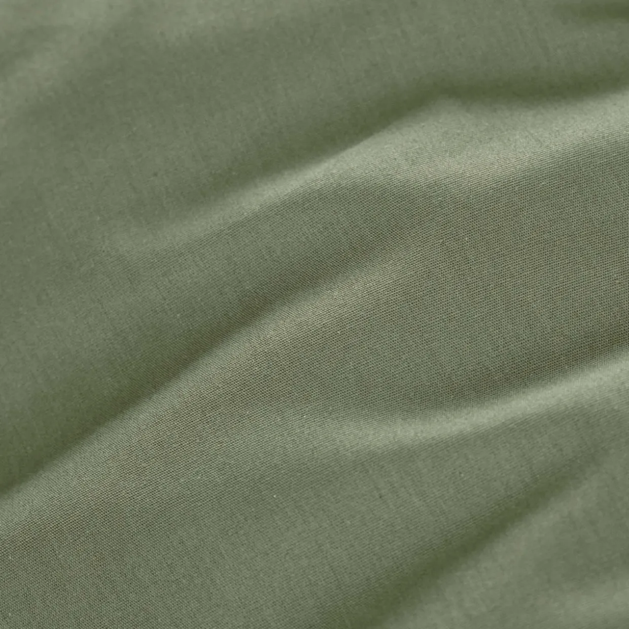 Drap housse percale de coton (90 x 190 cm) Cali Vert romarin