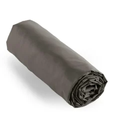 Drap housse percale de coton (140 x 200 cm) Cali Gris anthracite