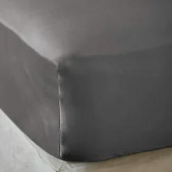Drap housse satin de bambou (140 x 190 cm) Sienna Gris granit